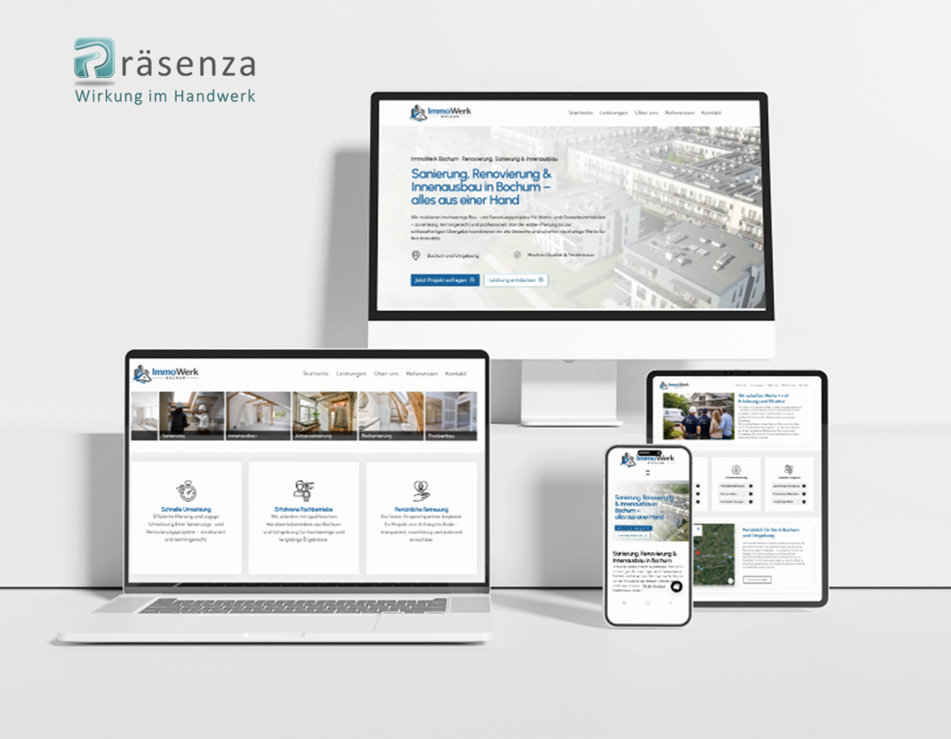 Webdesign Beispiel mit klarer Startseiten-Struktur