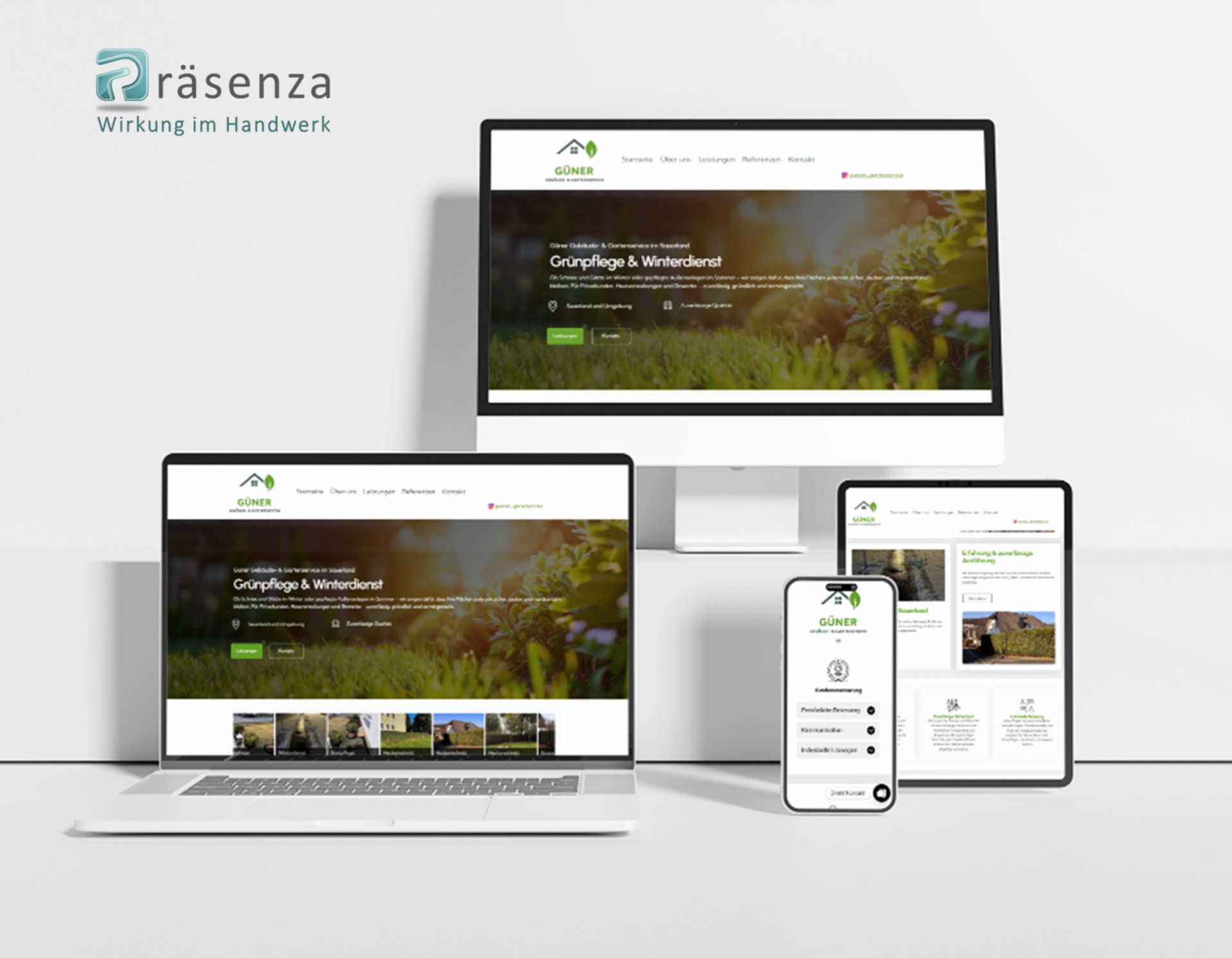Webdesign Beispiel für eine moderne Website mit hochwertigem Layout