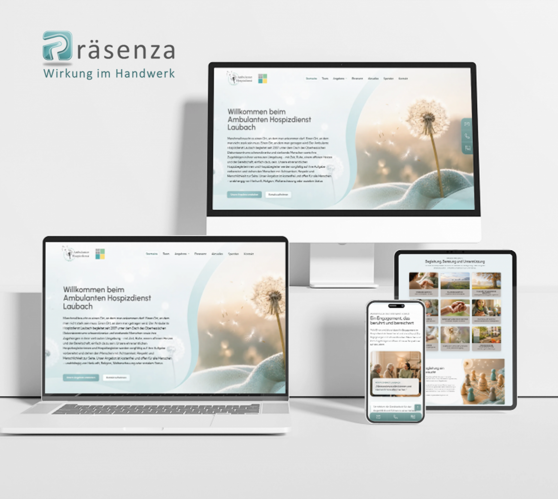 Webdesign Beispiel für eine Website eines Hospizdienstes