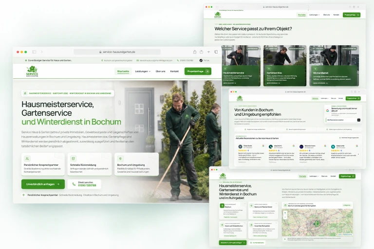 Webdesign-Projekt Service Haus und Garten – Portfolio-Cover